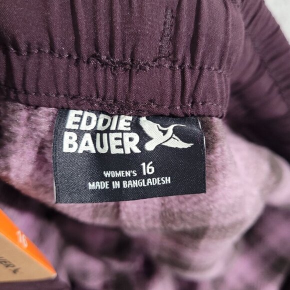 NEW Eddie Bauer Womens 16 Fleece-Lined Jogger Pants Purple - Picture 5 of 9
